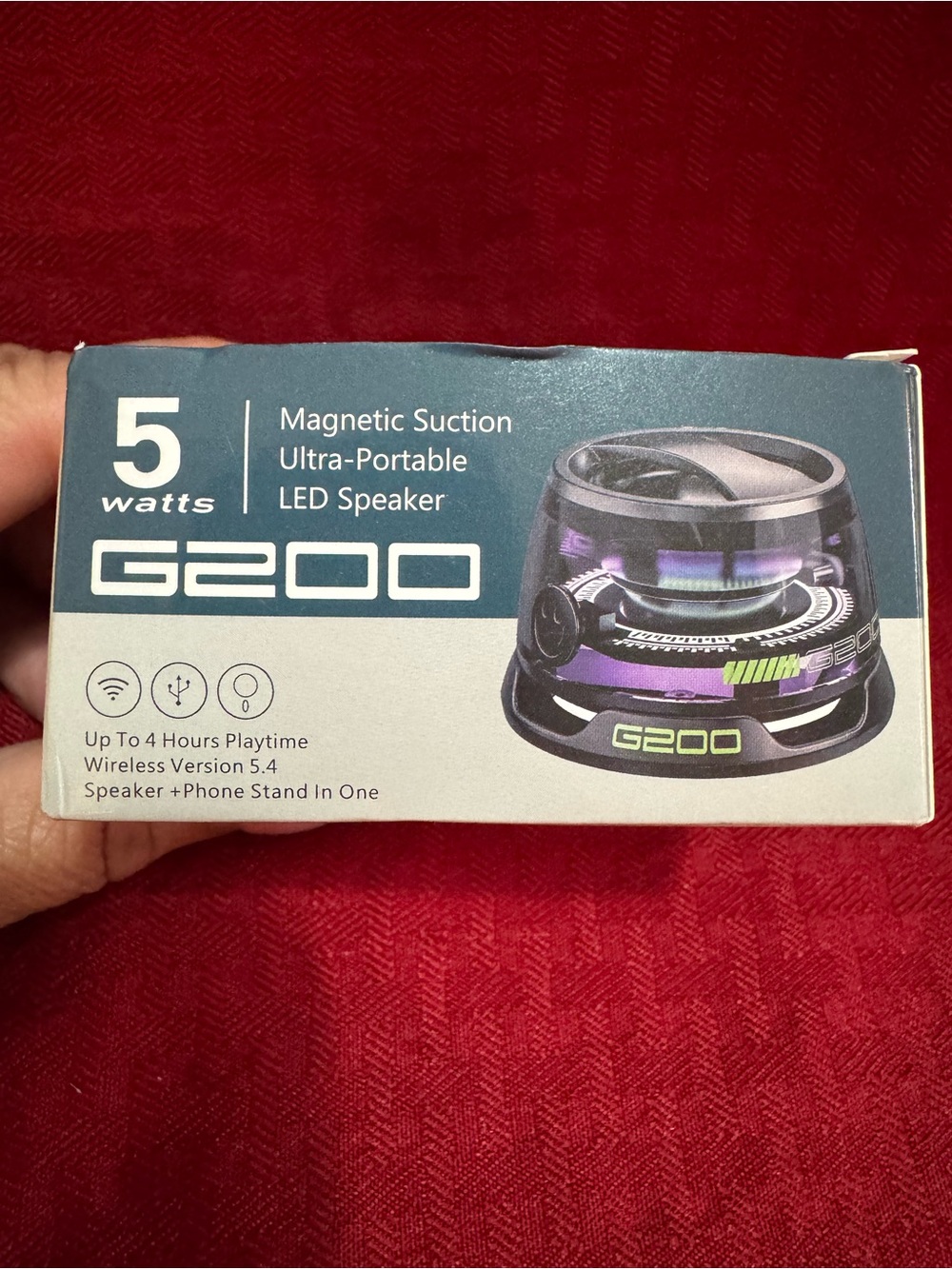 Magnetic Suction Ultra-Portable LED Speaker - Purple